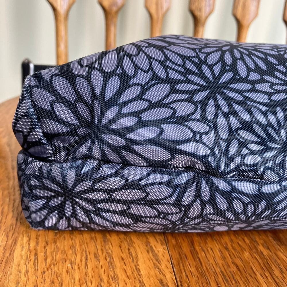 Baggallini Pocket Crossover Crossbody Bag Black Floral Nylon Travel Purse Small - Picture 8 of 16
